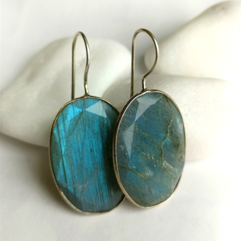 HOST PICK ! Large labradorite earrings Sterling Silver